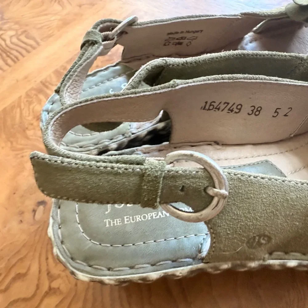Josef Seibel Green Espadrille Slingback Shoes